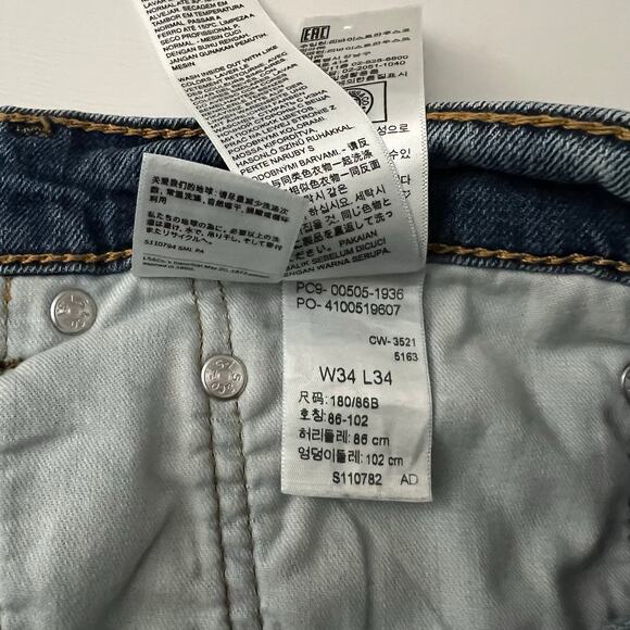 Levi's 505 Straight Leg Blue Denim Jeans | Men's Size 34x34 - Picture 6 of 8